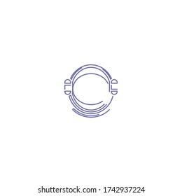 astronaut helmet logo icon design with simple line art style