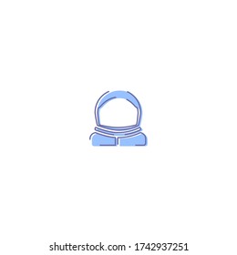 astronaut helmet logo icon design with simple line art style