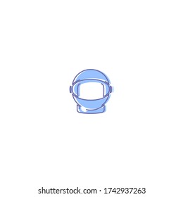 astronaut helmet logo icon design with simple line art style