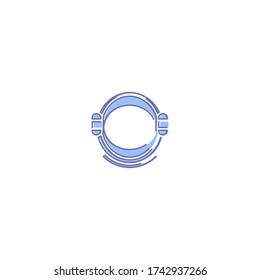 astronaut helmet logo icon design with simple line art style