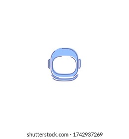 astronaut helmet logo icon design with simple line art style