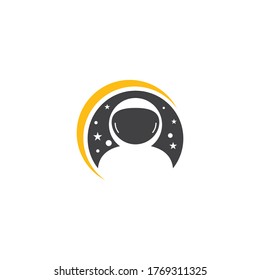 Astronaut helmet logo vector illustration template