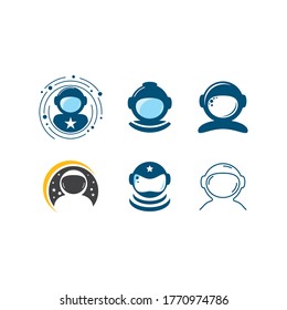 Astronaut helmet logo vector illustration template