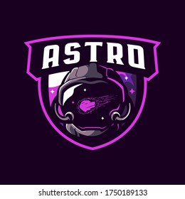 Astronaut helmet mascot logo template