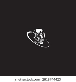 Astronaut Helmet with Orbital Ring Space Logo
