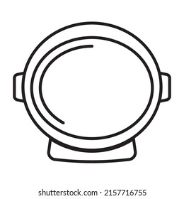 Astronaut helmet outline icon or simple vector illustration of astronaut helmet for space icon or logo template