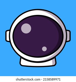 Astronaut helmet outline icon or simple vector illustration of astronaut helmet for space icon or logo template