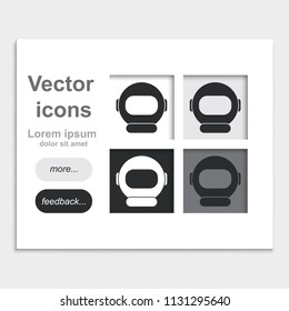 Astronaut helmet placed on web page template flat vector icon.