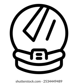 Astronaut helmet protecting head while exploring space with bold lines icon