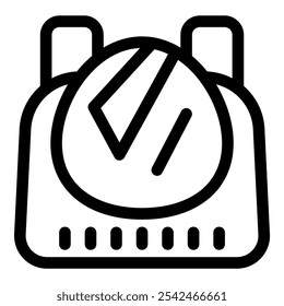 Astronaut helmet showing glass reflection, simple icon illustration