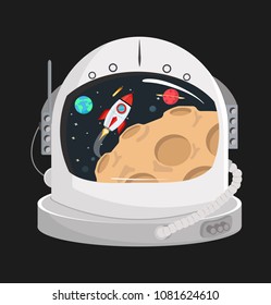 Astronaut helmet  in a space