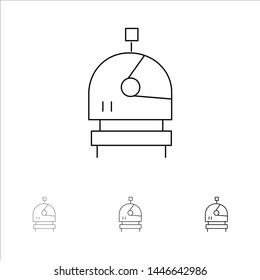 Astronaut, Helmet, Space Bold and thin black line icon set