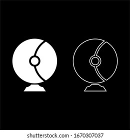 Astronaut helmet for space Cosmonaut equipment concept icon outline set white color vector illustration flat style image