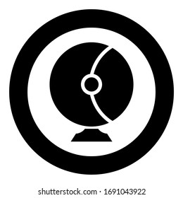 Astronaut helmet for space Cosmonaut equipment concept icon in circle round black color vector illustration flat style image