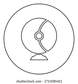 Astronaut helmet for space Cosmonaut equipment concept icon in circle round outline black color vector illustration flat style image