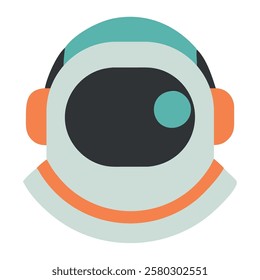 Astronaut helmet space exploration equipment isolated illustration