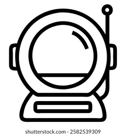 Astronaut helmet space exploration equipment isolated illustration