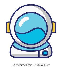 Astronaut helmet space exploration icon isolated vector