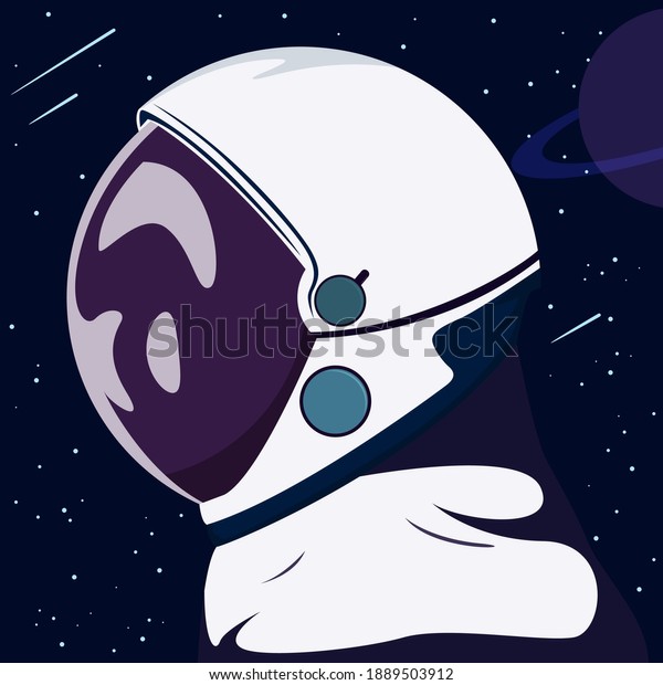 Astronaut Helmet Space Illustration 
