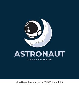 Astronaut-Helm-Logo, Vektorsymbol, Design-Illustration