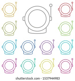 Astronaut, helmet, space multi color icon. Simple thin line, outline vector of space icons for ui and ux, website or mobile application