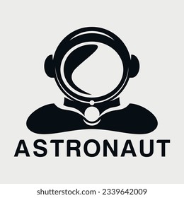 Astronaut Helmet, Space Walk Travel Logo Design Illustration.