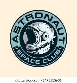 Astronaut helmet spacesuit Vintage Retro logo