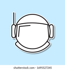 Astronaut helmet sticker icon. Simple thin line, outline vector of space icons for ui and ux, website or mobile application