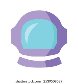 An astronaut helmet vector element in a cartoon style. Exploration of the universe symbol