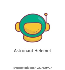Astronaut helmet Vector Filled outline Icon Design illustration. Space Symbol on White background EPS 10 File