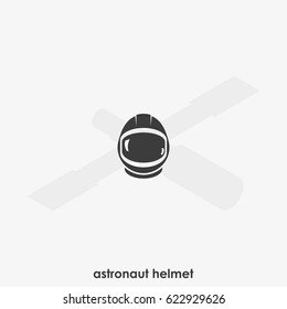 Astronaut helmet vector icon isolated on white background.