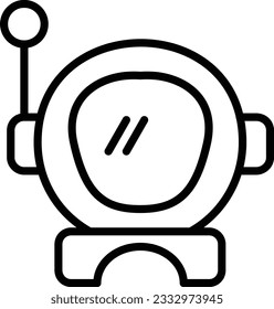 Astronaut Helmet Vector Icon Line Style