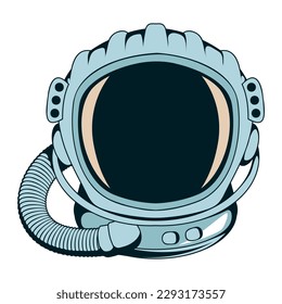 Astronaut helmet. Vector illustration of a human inventions. NASA logo