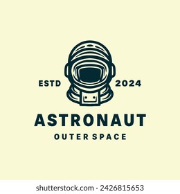 Astronaut Helmet Vector Logo Vintage Graphic Design