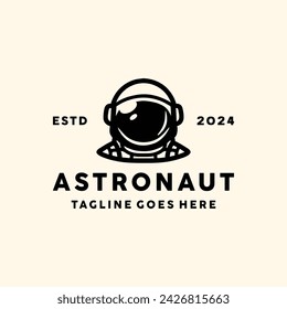 Astronaut Helmet Vector Logo Vintage Graphic Design