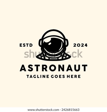 Astronaut Helmet Vector Logo Vintage Graphic Design