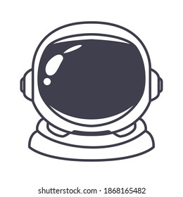 astronaut helmet in a white background vector illustration design