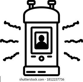 Astronaut in hibernation capsule icon isolated on white background. Stock vector illustration of a space ship passenger or a crew member in a special sleep capsule for deep space travelling.
