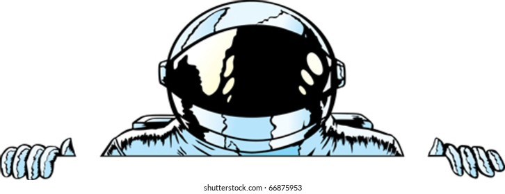 Astronaut holding up sign		