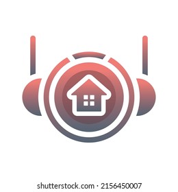astronaut home gradient logo design template icon