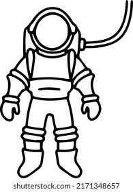 Astronautin im All, Vektorgrafik.