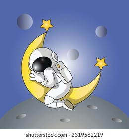 an astronaut hugging the moon