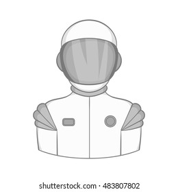 Astronaut icon in black monochrome style on a white background vector illustration