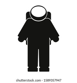 Astronaut icon. Black silhouette. Vector drawing. Isolated object on a white background. Isolate.