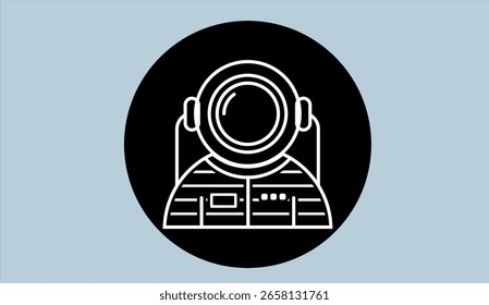 astronaut icon with blue  background vector stock illustration