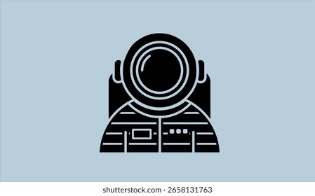 astronaut icon with blue  background vector stock illustration