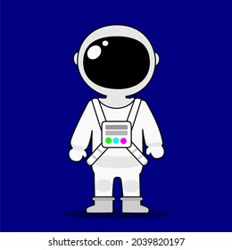 An Astronaut icon with blue space background vector