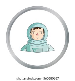 Astronaut icon in cartoon style isolated on white background. People of different profession symbol stock vector illustration.