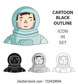 Astronaut icon in cartoon style isolated on white background. People of different profession symbol stock vector illustration.