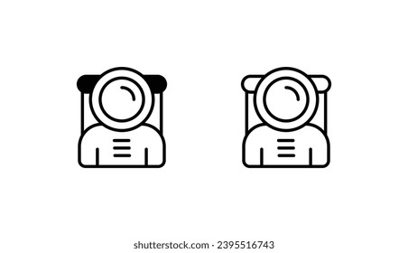 Astronaut icon design with white background stock illustration